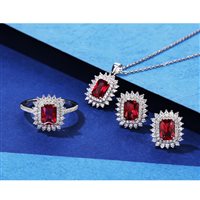 Boucles d'oreilles Gaurosa Femme Fantasy in Argent Zirconia KTZ-078E-RED - KTZ-078E-RED